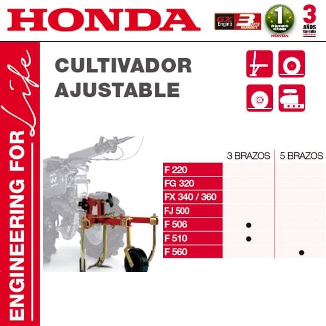 Cultivador Ajustable Motoazadas HONDA F506 F510 - Imagen 1