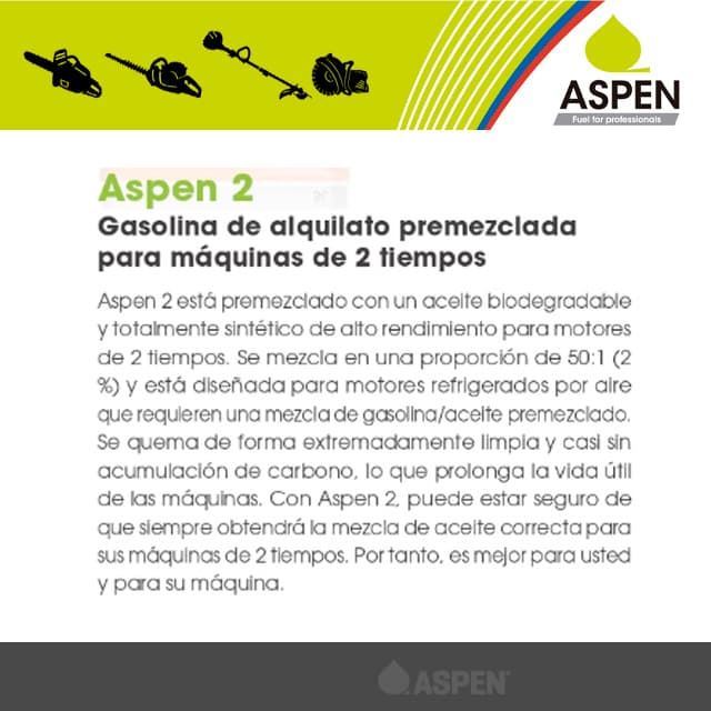 Gasolina de Alkilato ASPEN 2T 1L - Imagen 2