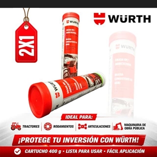 2X1 Tubos Grasa EP2 Base Litio/Calcio WÜRTH 400g - Imagen 1