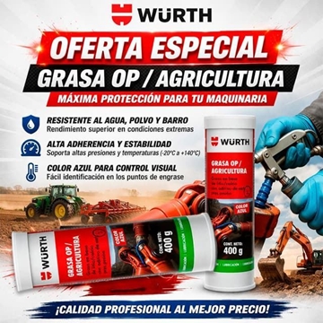 2X1 Tubos Grasa EP2 Base Litio/Calcio WÜRTH 400g - Imagen 2