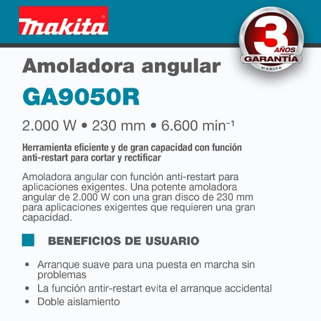 Amoladora Angular MAKITA GA9050R 230MM(9") 2000W - Imagen 2