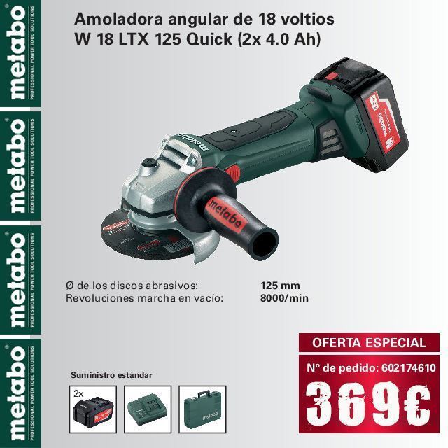 Amoladora METABO W18LTX 125 QUICK - Imagen 1