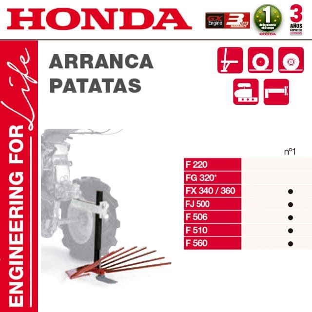 Arranca Patatas Motoazadas HONDA FX340/360 FJ500 F506 F510 F560 - Imagen 1