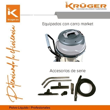 Aspirador Industrial KRÜGER KRA773 2400W 70L - Imagen 2