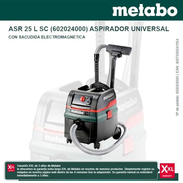 Aspirador Universal METABO ASR 25 L SC 1400W - Imagen 1