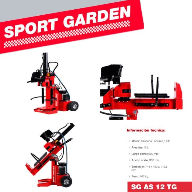 Astilladora de Leña 12Ton SPORT GARDEN - Imagen 2