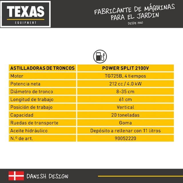 Astilladora de Leña 20Ton TEXAS Split 2100V - Imagen 4