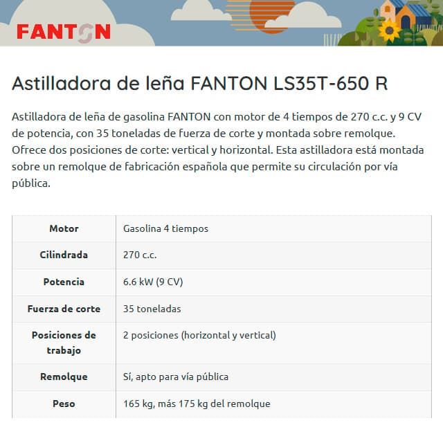 Astilladora de Leña FANTON LS35T-R1 con Remolque Homologado Vía Pública - Imagen 2