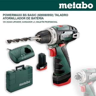 Atornillador METABO PowerMaxx BS Basic + 2 Baterías 2Ah + Cargador LC40 + Maletín - Imagen 1
