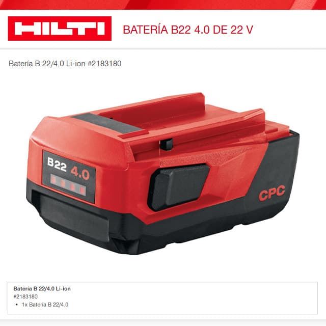 Batería HILTI B22/4.0 Li-ION - Imagen 1