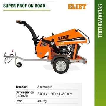 Biotrituradora de Ramas ELIET 18CV Super Prof On Road. Remolque Homologado - Imagen 1