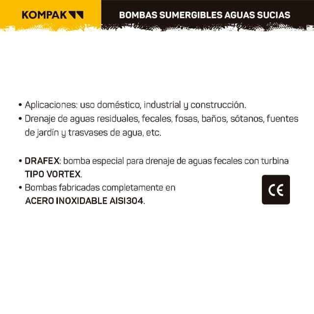 Bomba Sumergible KOMPAK Drafex26-11MA - Imagen 4