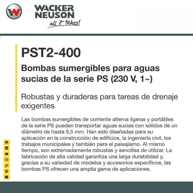 Bomba Sumergible WACKER NEUSON PST2 400 - Imagen 2