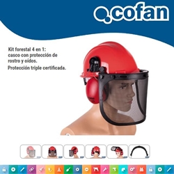 Casco Protección Forestal COFAN Auriculares/Visera - Imagen 1