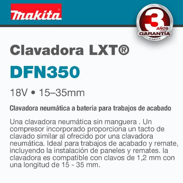 Clavadora de Batería MAKITA DFN350Z LXT XPT 18V **SIN BATERÍAS NI CARGADOR** - Imagen 2