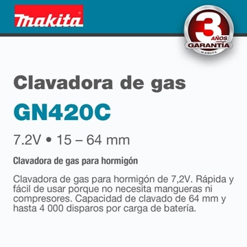 Clavadora de Gas a Batería MAKITA GN420CLSE - Imagen 2