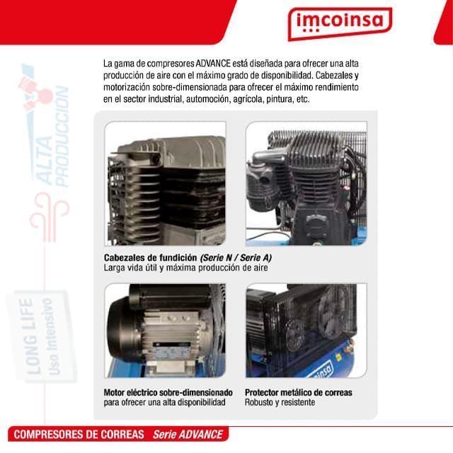 Compresor Monofásico IMCOINSA 3HP/100L Advance - Imagen 3