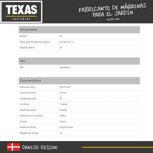 Cortacésped Gasolina TEXAS 5180TR/WE Arranque Eléctrico - Imagen 8