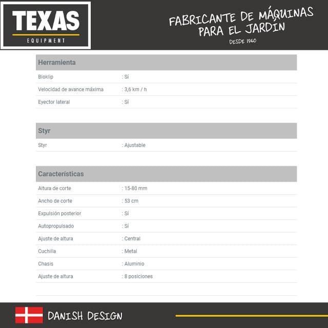 Cortacésped Gasolina TEXAS WLA5391 TR/W Chasis Aluminio - Imagen 5