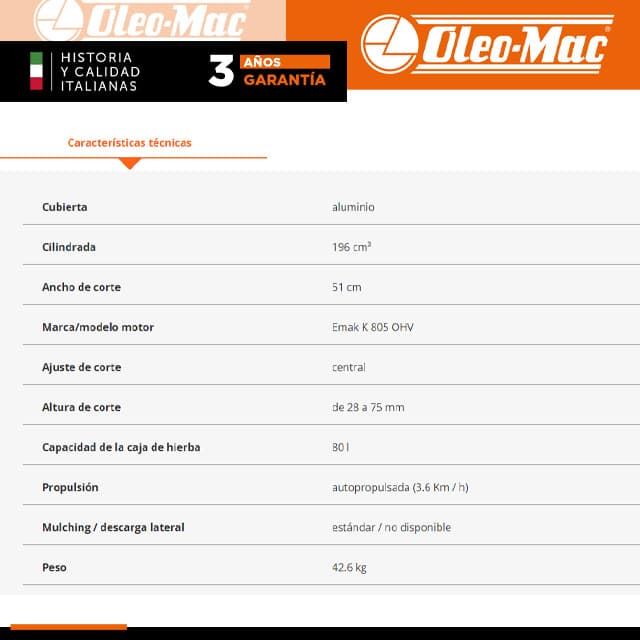 Cortacésped OLEO-MAC MAX 53 TK All Road Aluminium - Imagen 4