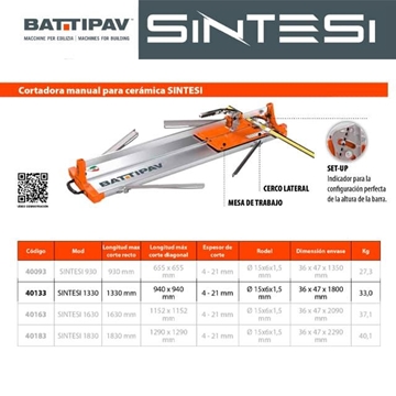 Cortadora de Cerámica BATTIPAV Sintesi 1330 L1330 - Imagen 2