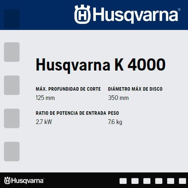 Cortadora Eléctrica HUSQVARNA K 4000 Wet + Disco GRATIS - Imagen 2