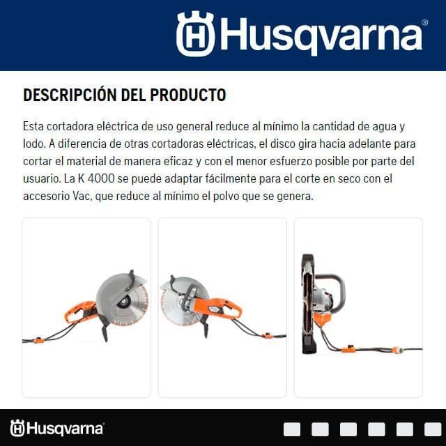 Cortadora Eléctrica HUSQVARNA K 4000 Wet + Disco GRATIS - Imagen 5