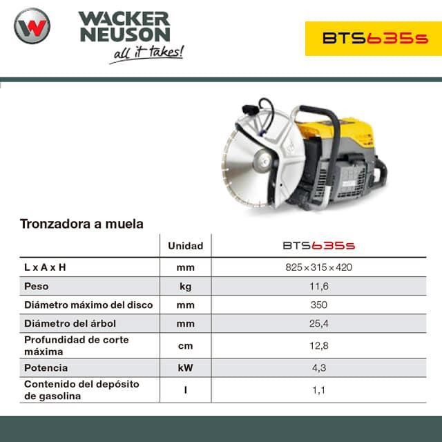 Cortadora Manual Gasolina WACKER-NEUSON BTS 635S - Imagen 2