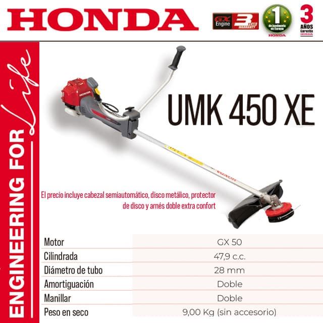 Desbrozadora Gasolina 4T HONDA UMK 450 XE - Imagen 1