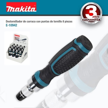 Destornillador Manual de Carraca MAKITA 8 Puntas de Tornillo - Imagen 1