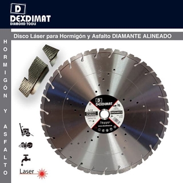 Disco Corte Hormigón/Asfalto DEXDIMAT D.350 h-12 Diamante Alineado - Imagen 1