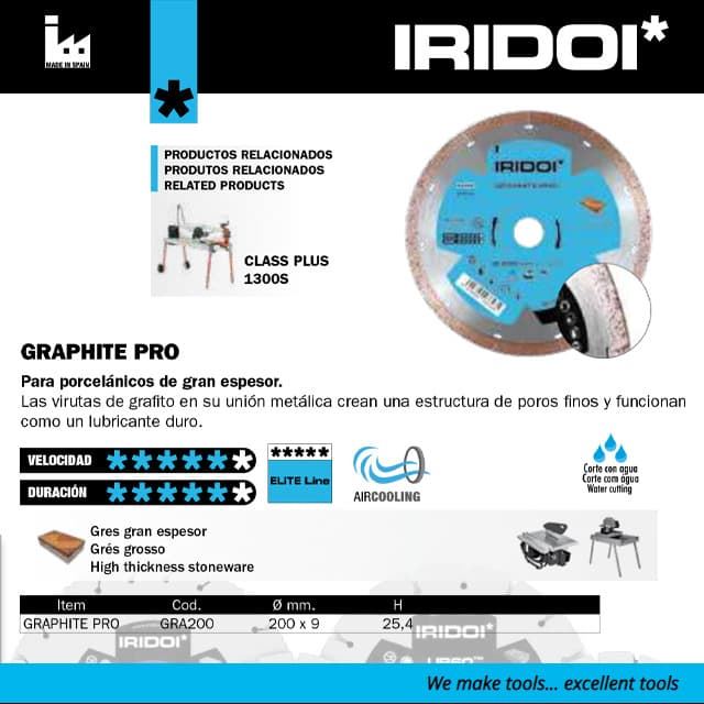 Disco Corte Porcelánico IRIDOI Graphite Pro 200 H25.4 - Imagen 2
