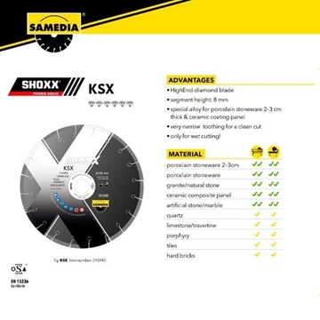 Disco Corte Porcelánico/Mármol SAMEDIA KSX Shoxx 300X30/25.4 - Imagen 2