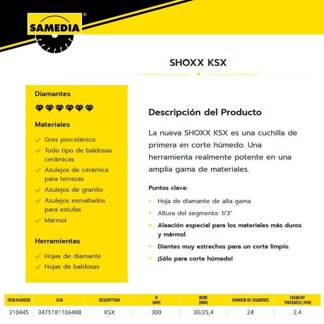 Disco Corte Porcelánico/Mármol SAMEDIA KSX Shoxx 300X30/25.4 - Imagen 3