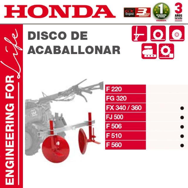Disco de Acaballonar Motoazadas HONDA FX340/360 FJ500 F506 F510 F560 - Imagen 1