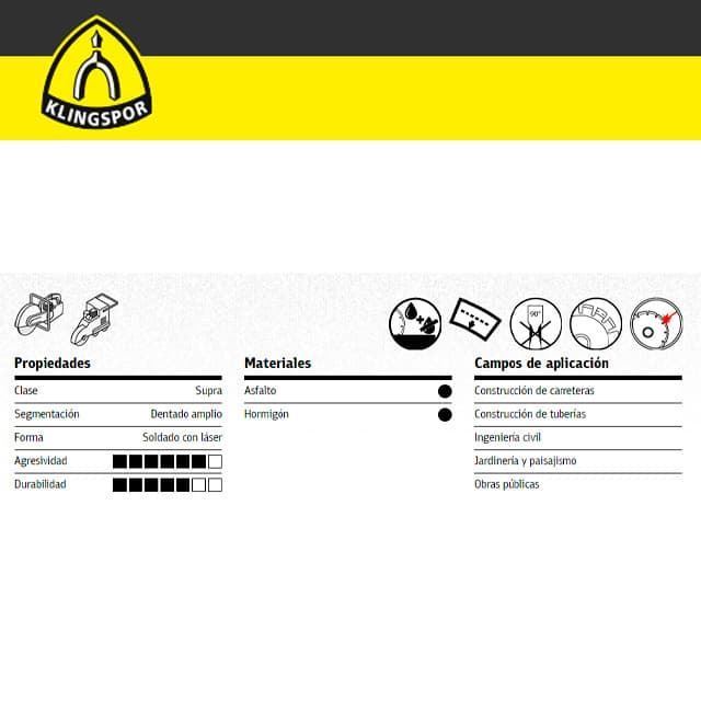 Disco Diamantado KLINGSPOR DT 612 AB D.350X25.4 - Imagen 3