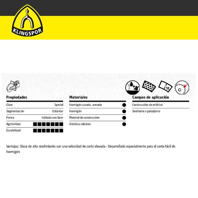 Disco Diamantado KLINGSPOR DT900BX Special 350X25.4 - Imagen 3