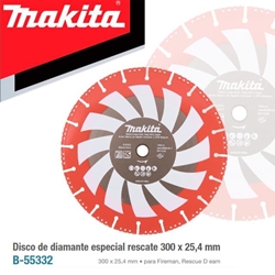 Disco Diamante MAKITA 300 "ESPECIAL RESCATE BOMBEROS" - Imagen 1