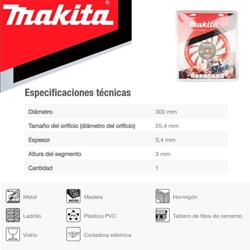 Disco Diamante MAKITA 300 "ESPECIAL RESCATE BOMBEROS" - Imagen 2