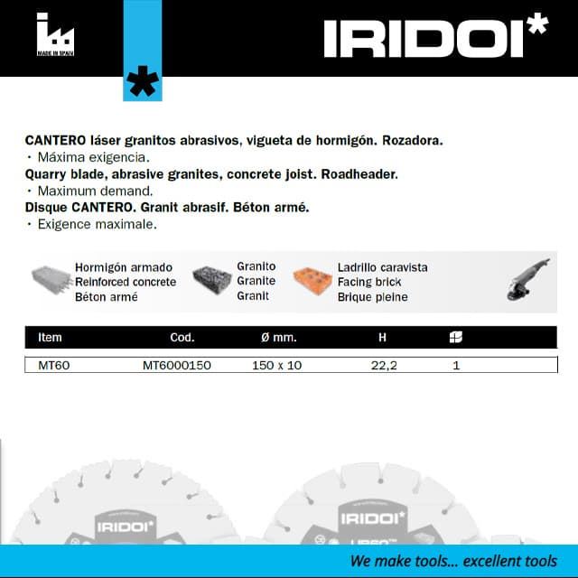 Disco IRIDOI MT60 150mm. x H 22.23mm - Imagen 2