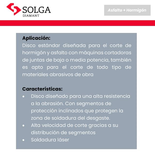 Disco SOLGA H16 Undercut 350X25.4 Hormigón / Asfalto - Imagen 3