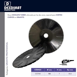 Disco Turbo Cóncavo DEXDIMAT CGT 125 Granito/Materiales Duros - Imagen 1