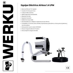 Equipo Eléctrico Airless WERKU WK500500 0.7HP/500W 1.4LPM - Imagen 2