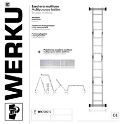 Escalera Multiusos WERKU 150Kg/3.72M + Plataforma - Imagen 1