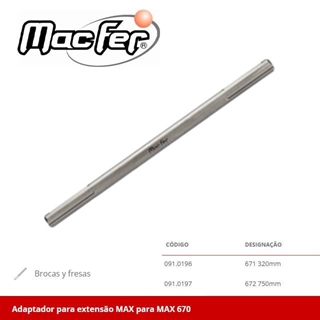 Extensión SDS/Max-Max MACFER 671 320MM - Imagen 1