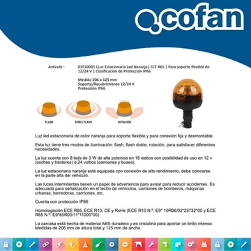 Faro Rotativo 8 LED COFAN 12/24V IP66 - Imagen 2