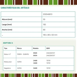 Filtro de Aire Compatible AGRIA, ROBIN 2400, 3400, 5400, EH25, EH34 - Imagen 2
