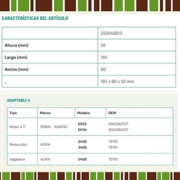 Filtro de Aire Compatible AGRIA, ROBIN 2400, 3400, 5400, EH25, EH34 - Imagen 2