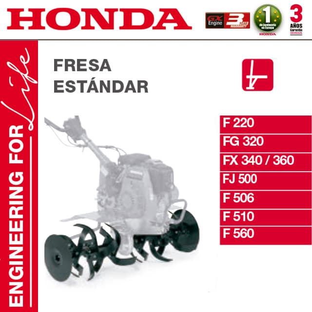 Fresa Estándar Motoazadas HONDA F506 F510 F560 - Imagen 1