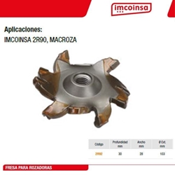 Fresa / Muela IMCOINSA Rozadora IMCOINSA 2R90, MACROZA 30MM - Imagen 1